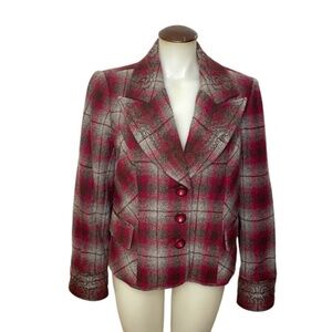 Wool Blazer Jacket With Embroidery Detail 🤍